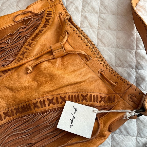Free People Orange Fringe Tote/Hobo bag - Picture 11 of 14